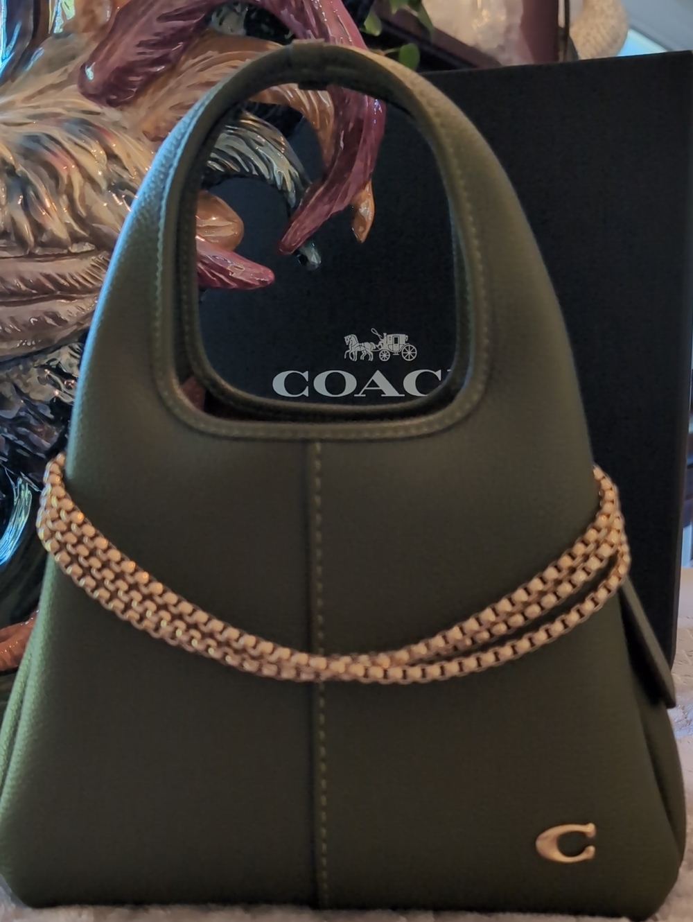 💚 Coach Lana 23 Olive w/ Brass Hardware & Shoulder/Crossbody Strap